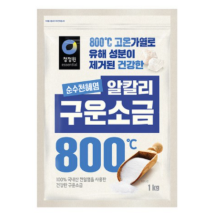 청정원 천일염 구운소금, 1kg, 25개