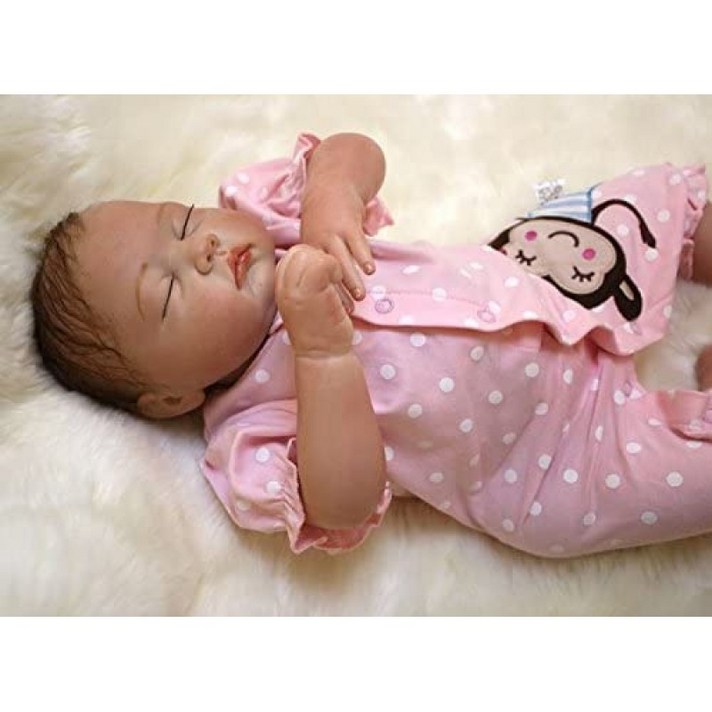 스페인배송 ZIYIUI 20pulgadas 50cm reborn muÃ±ecas niÃ±as 실리콘 블란다 기숙사 눈을 감고 현실적인, 단일옵션