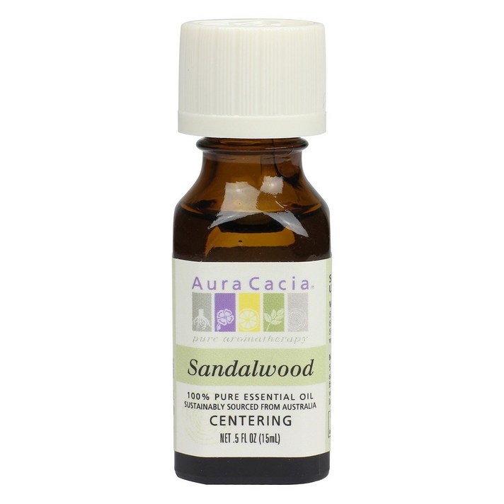 Aura Cacia 100% 퓨어 에센셜 오일 센터링 샌들우드, 15ml, 1개