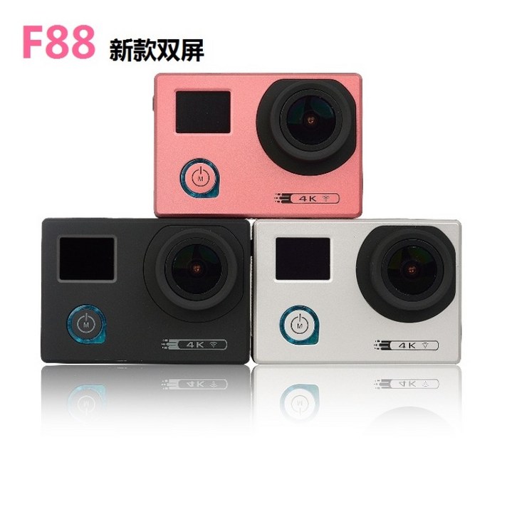 듀얼 LCD 액션캠 SJ9000X ELITE PRO 노바텍 최신모델 4K 울트라 HD 여행용 수중카메라, F88 4K 리모컨 실버 + 공식