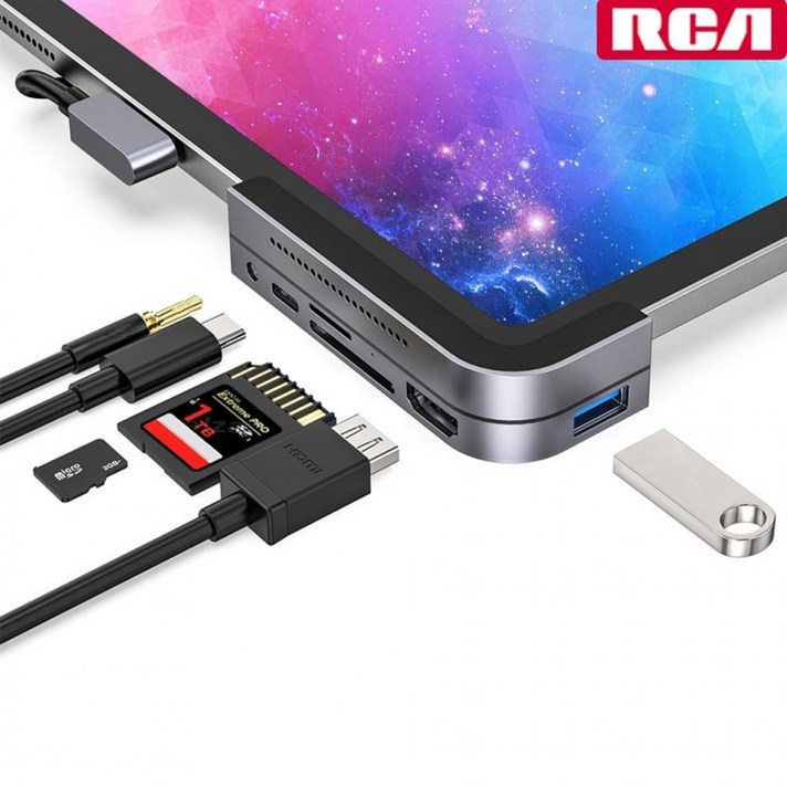 USBC 3세대 프로 허브 프리미엄 HDMI RCA 아이패드 맥북프로 best RC01 플러스 4세대 핫템, 그레이