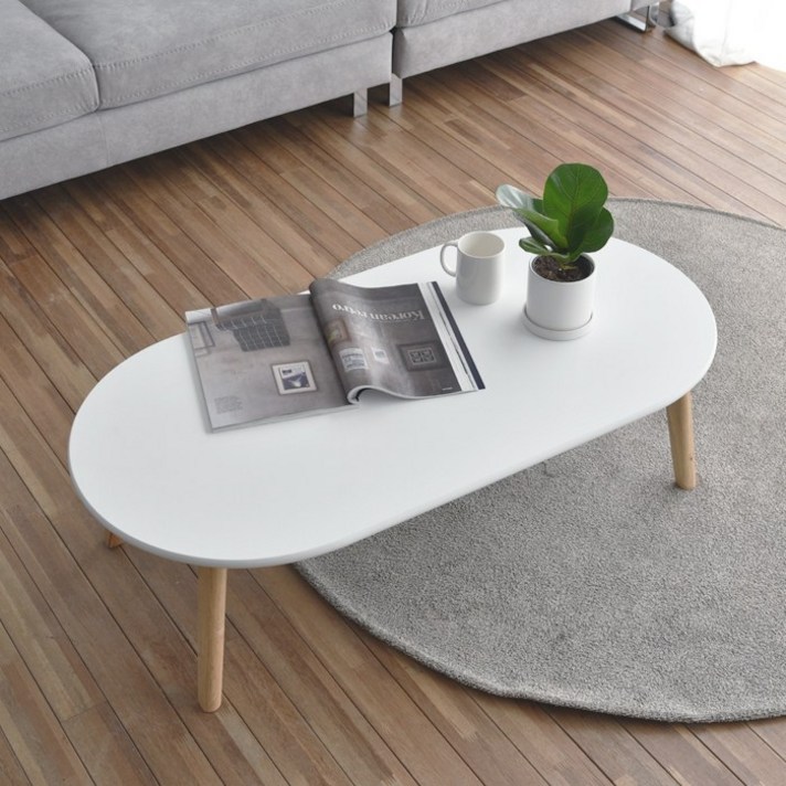 레트로하우스 비아 원목 접이식 거실테이블, 비아 라운드테이블 1100(화이트)