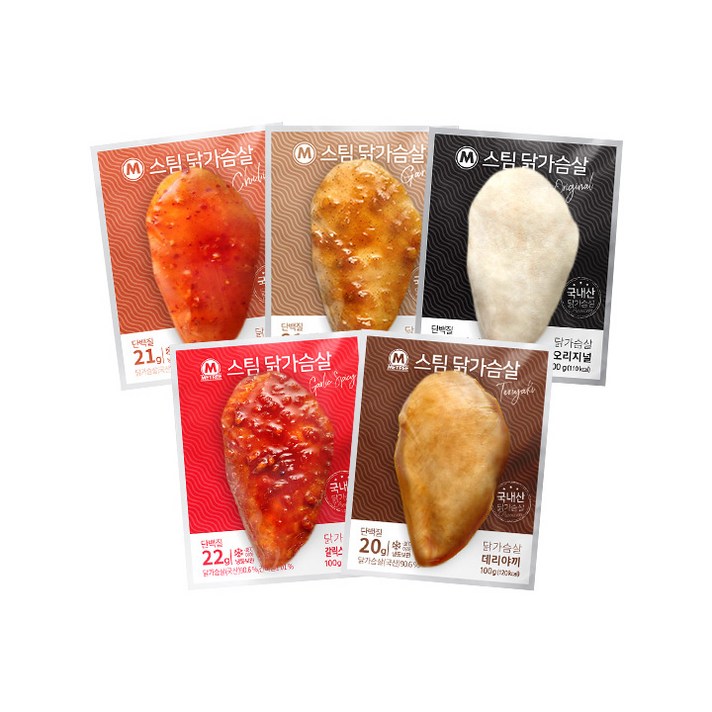 마이닭 스팀 닭가슴살 5종 혼합 100gX30팩(6팩씩), 100g, 30팩
