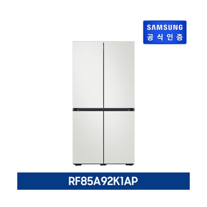 삼성전자 (코타_5도어)삼성 비스포크 냉장고(866L) RF85A92K1AP +(사은품)테팔 IH 냄비 3종, 화이트