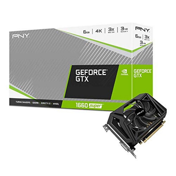 PNY VCG16606SSFPPB GeForce GTX 1660 Super 6GB GDDR6 (192-bit) Single Fan Graphics Card 그래픽카드