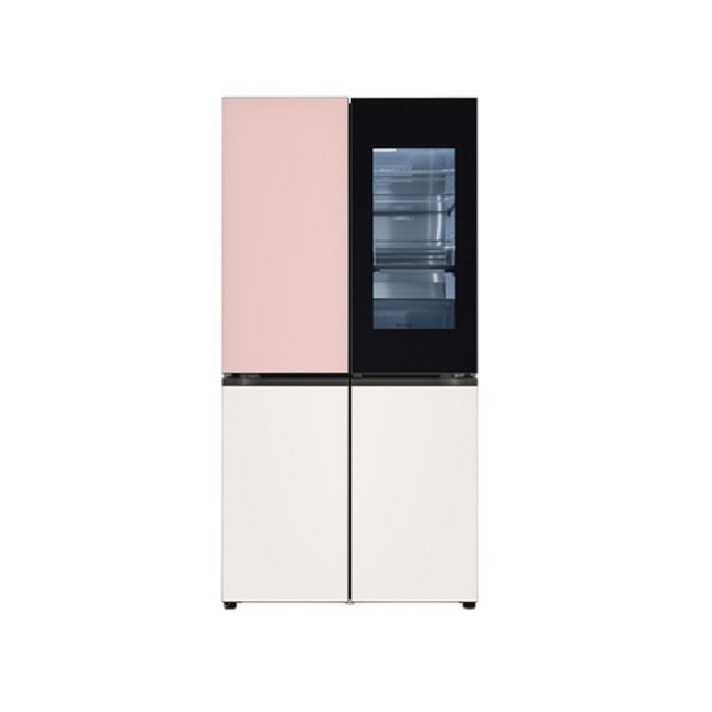 LG전자 LG오브제컬렉션 노크온 양문형 냉장고 핑크 베이지 M870GPB451 870L 방문설치
