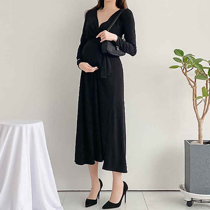 글램디브 이너프 데일리 임부 랩 롱원피스 AB0432
