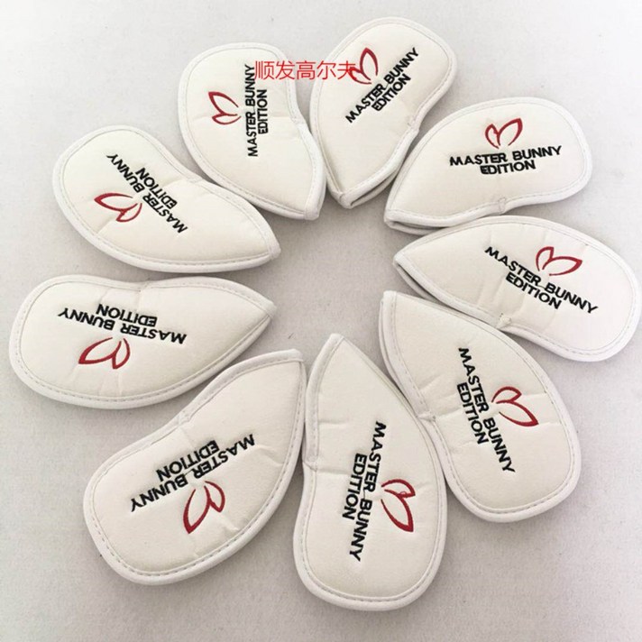 pearlygates 파리게이츠 PU 아이언 커버 클럽헤드 커버, 화이트