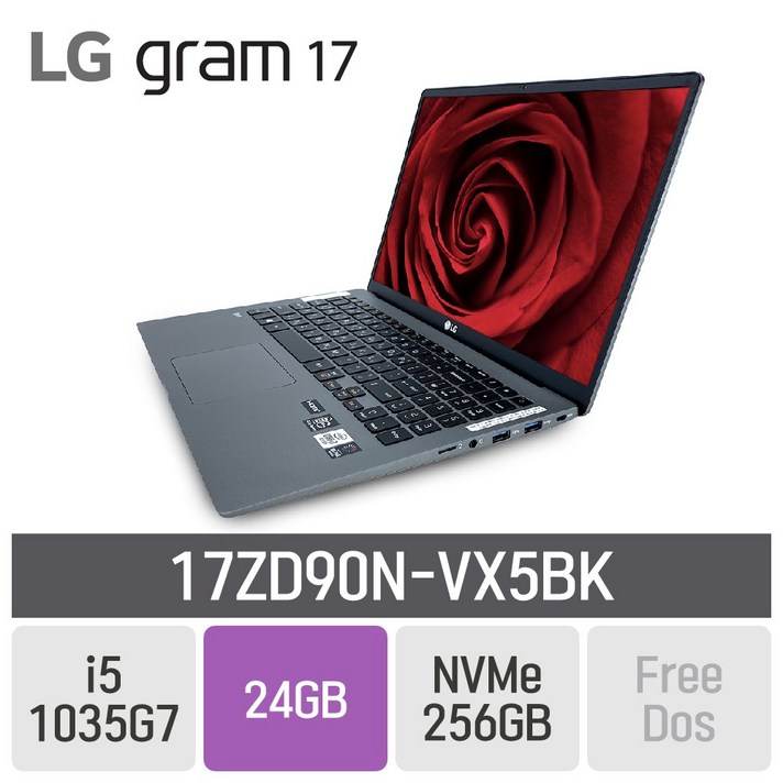 LG 그램17 2020 17ZD90N-VX5BK, 24GB, SSD 256GB, 미포함