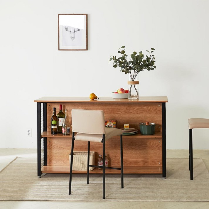 TS홈바 테이블 아일랜드식탁 주방수납장, 신형_1200/라이트월넛