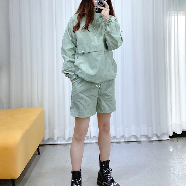 [세인트이브] 아노락 후드자켓+반바지 세트