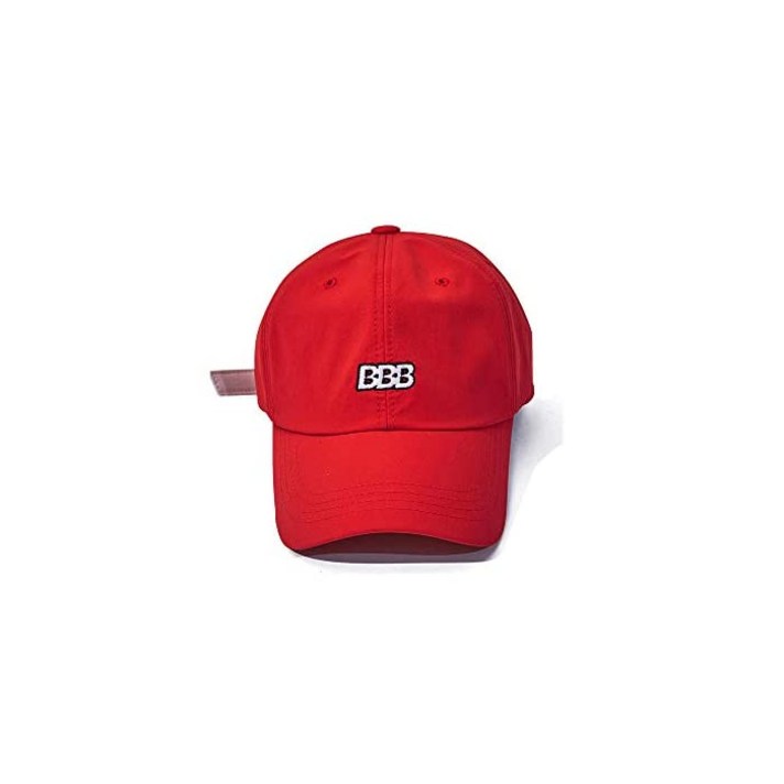 BSRABBIT [비에스라빗토] 한국 스트리트 패션 브랜드 남녀 공용 자수 로고 야구 모자 BBB NYLON STRAPBACK RED [병행 수입품]