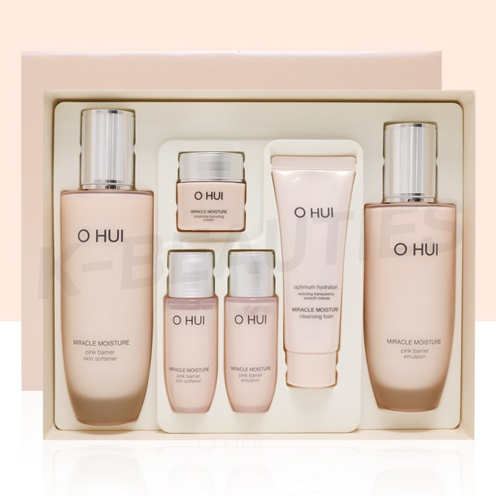 오휘 미라클 모이스처 스킨소프너 150ml 20ml 에멀전 140ml 20ml 크림 7ml 클렌징폼 40ml