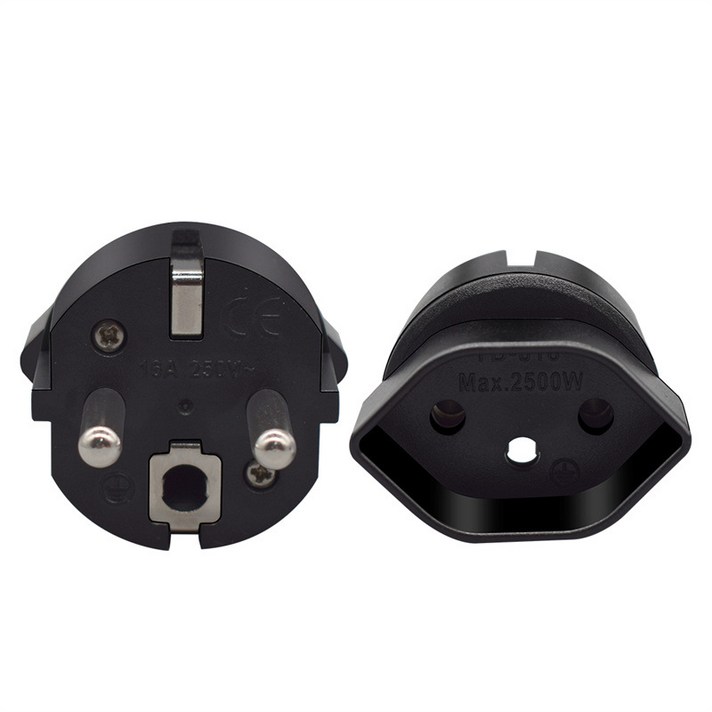 일렉트릭서클 유럽형 플러그 변환 돼지코 어댑터 블랙 콘센트 직구용