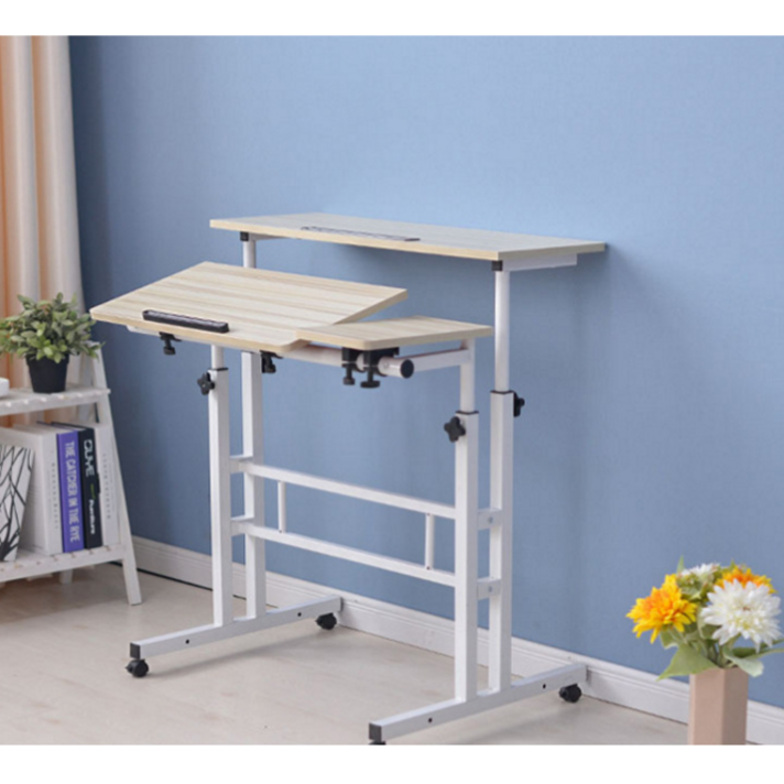 디닷컴퍼니 높이조절 책상 스탠딩 테이블 서서 일하는 공부하는 이동식 각도 높낮이 조절 데스크, B4-높이조절책상 화이트
