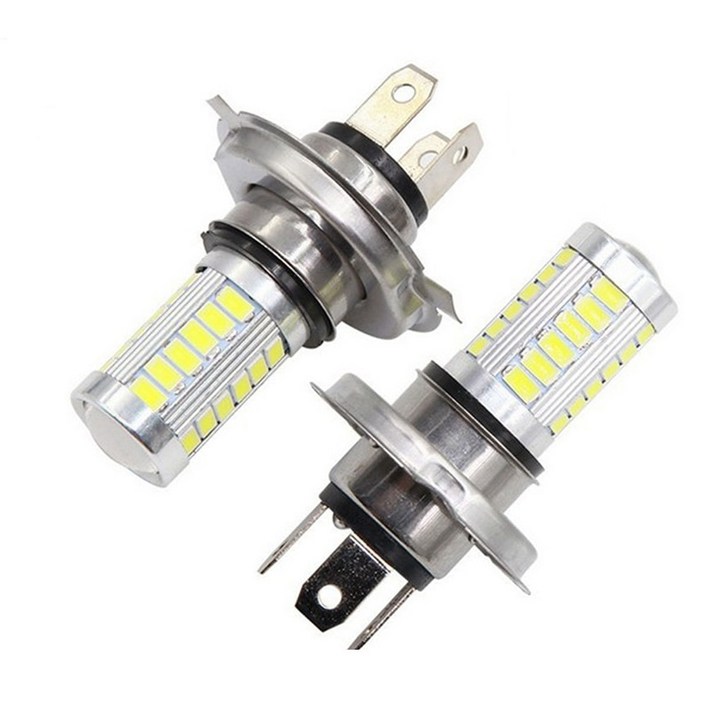 전조등 1PC H4 H7 LED 헤드 라이트 33SMD 5630 12V 흰색 상향등, 하얀