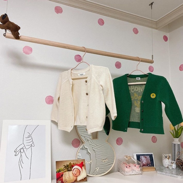 소르니아 우디 베이비&키즈 옷걸이, 1세트, 우디 베이비(핑크)5P