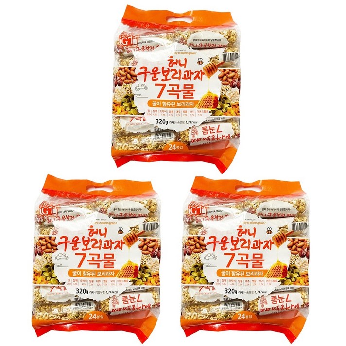 허니 구운보리과자 7곡물 320g, 3개