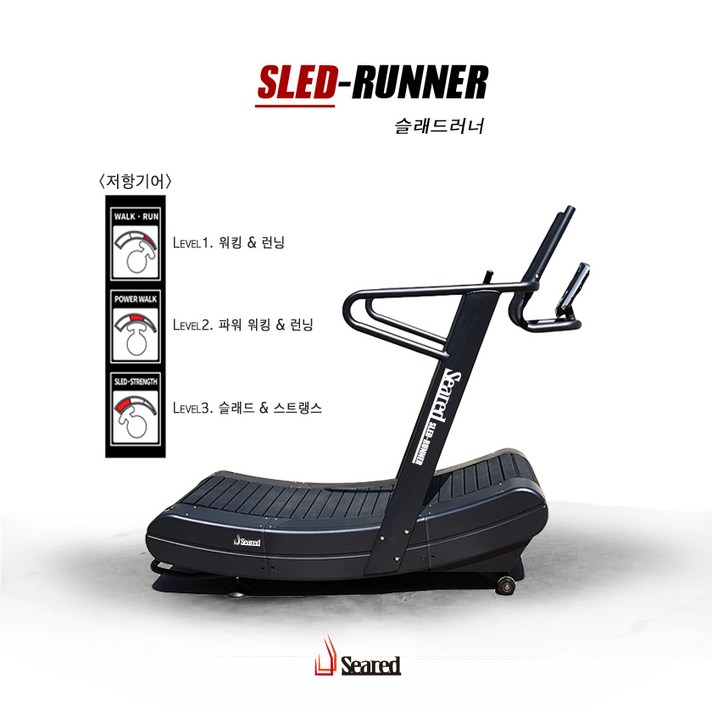시어드 무동력트레드밀 저소음 런닝머신 슬래드러너, 슬래드러너(저항조절가능)
