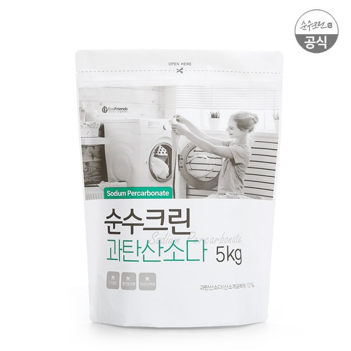순수크린 과탄산소다 5kg 1등급 산소계표백제 2개이상 세탁조크리너 증정, 1개