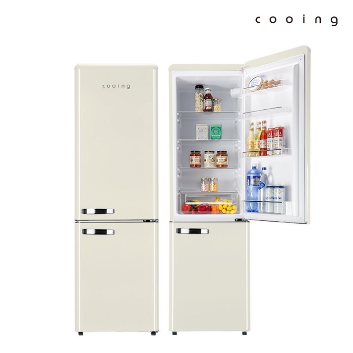 쿠잉 레트로 콤비냉장고 REF-C270C 251L 방문설치