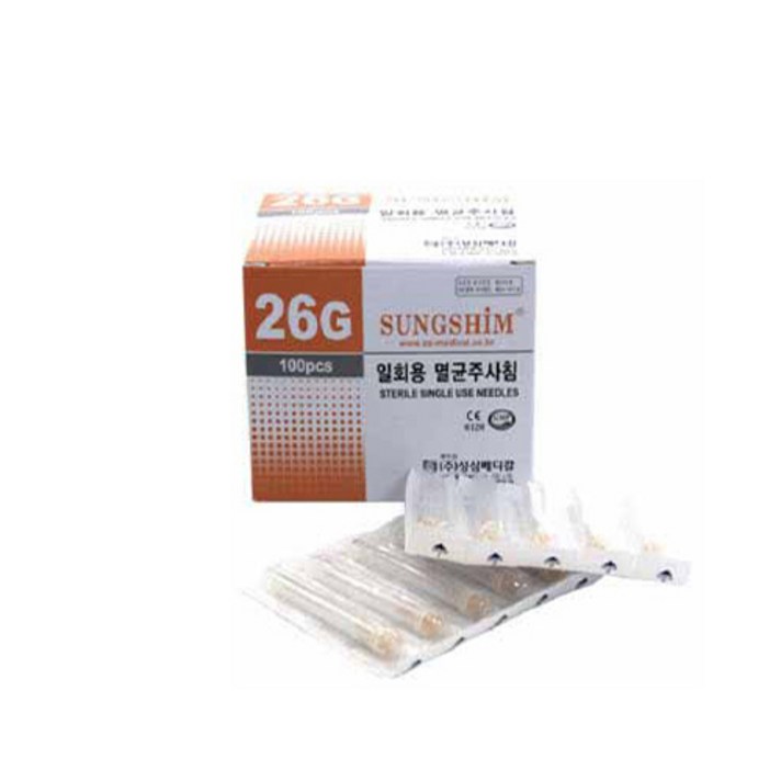 주사침 일회용 멸균 모음 병원여드름니들주사바늘, 5. 성심 26GX1/2inch