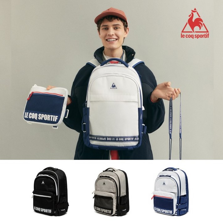 [르꼬끄] [60% OFF]샤크 백팩 (Q0123ABP12), 000, TRI0_TRICOLOR