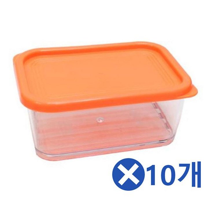 크리스탈 밀폐용기-깊은형 중x10개 견과류통 밥얼리기 플라스틱 김치보관통 냉장고통, 1개