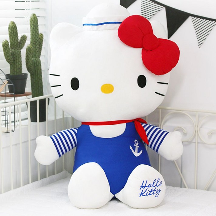제나스토어_헬로키티 마린룩 팬츠 자이언트 봉제인형-100cm 패션인형 캐릭터인형 인형선물 귀여운캐릭터인형 인형+dmirnue뱣버퍄, ◎이상품선택⊙