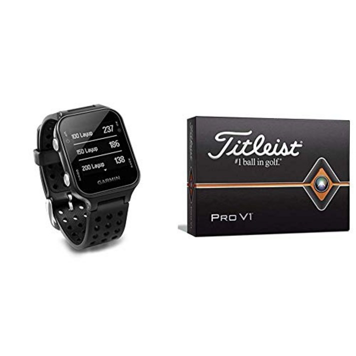 가민 미국 직배송 어프로치 S20 GPS 골프시계 및 PRO V1 골프공 스텝 트래킹 블랙 B0822X3ZKV, 이미지참조