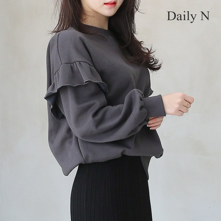 데일리앤 러블리 봄 프릴 맨투맨