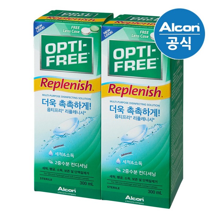 옵티프리 리플레니시 300ml X 2 렌즈 세정액, 1개