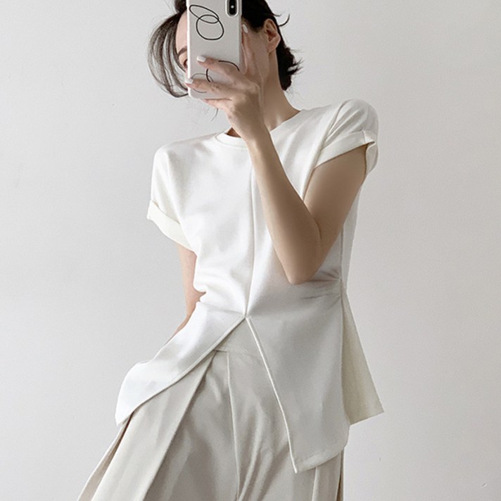 자체제작 트임롤업 반팔 티셔츠