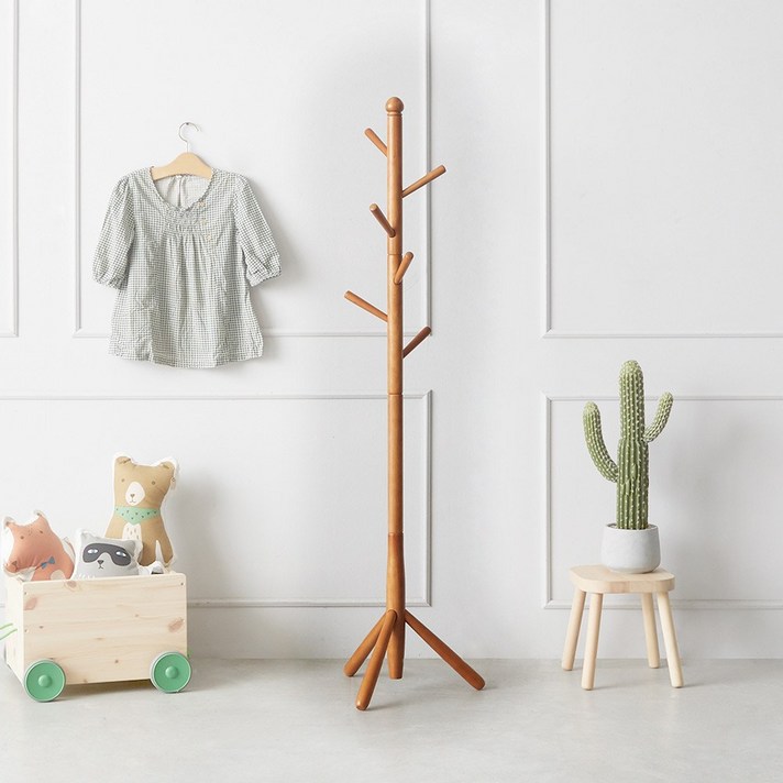 하이목스 원목 스탠드 옷걸이 행거 10종, 09B_아동옷걸이(브라운)