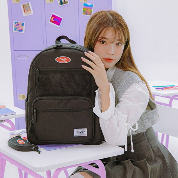 데이라이프 레이어 백팩 (블랙) 2021년 업그레이드 ver 스트링 학생가방 신학기