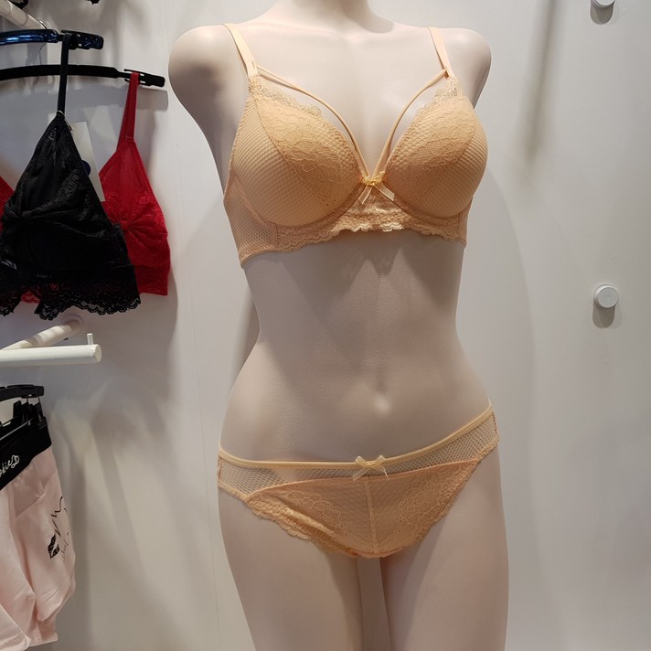 섹시쿠키 버블베베 주황색 브라팬티 세트