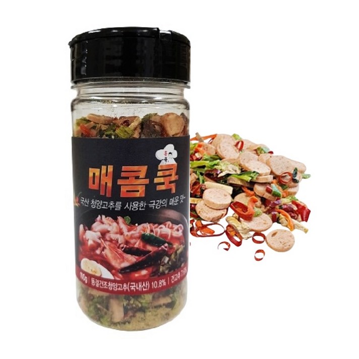 케이원 매콤쿡 짬뽕다시 국물 라면 건더기 스프 찌개 볶음밥 후리가케 토핑, 1개, 100g