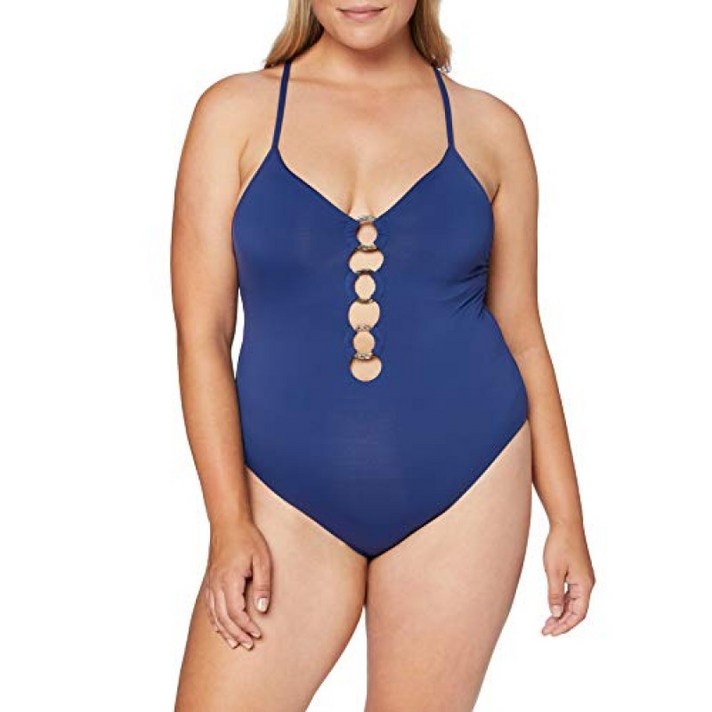 Seafolly Women 's Active Ring Front Maillot Swimsuit Blue Blue Opal) 36 (제조업체 크기 : 10)