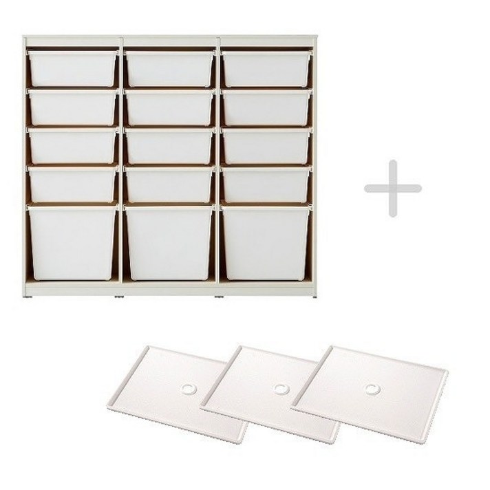 한샘 샘키즈 수납장 1305 모던 + 뚜껑3개, (몸통)크림화이트/(박스)하프네이비+뚜껑3p(F)