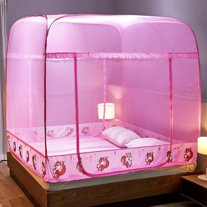 나뭇잎캐노피 사무실 이케아 침대 암호화 된 빅 탑 무료 설치 유르트 단순 모기장 길이, 120x190cm 핑크, 다른