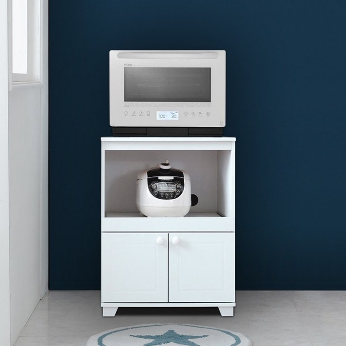 티디팩토리 광파오븐렌지대 밥솥수납장 전자렌지수납장 정수기다이, 600렌지대/반문-화이트