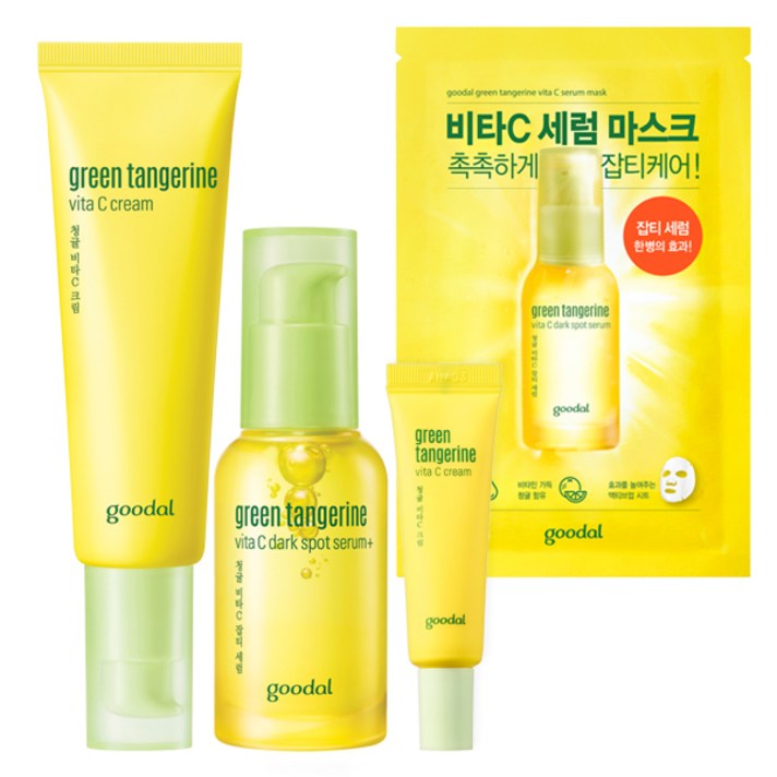 구달 청귤 비타C 잡티 듀오 기획세트 (세럼30ml + 크림 50ml + 마크스 1매 + 크림 10ml), FREE