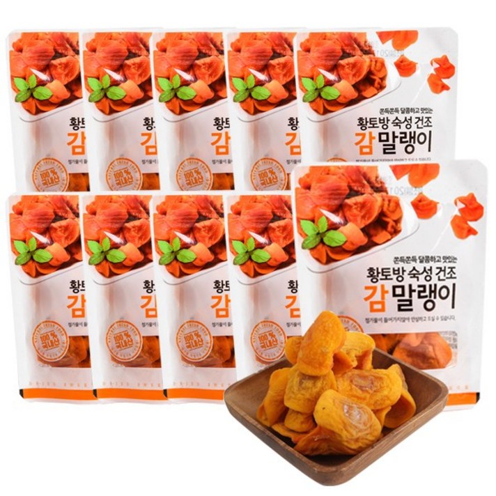 자체브랜드 황토방 숙성 건조된 쫄깃하고 맛있는 명품 곶감 감말랭이 10봉, 1개, 감말랭이 55g 10봉