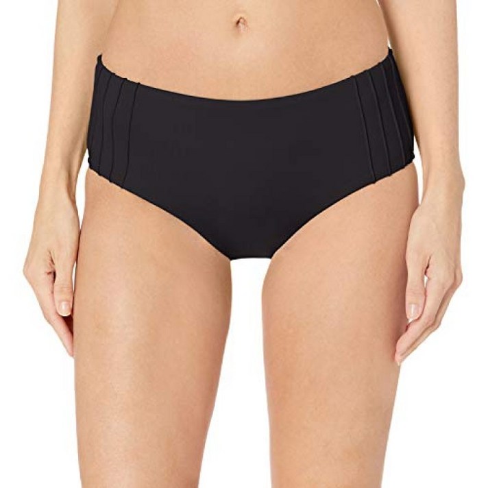 Seafolly Women 's Pintucked Wide Side Retro Bikini Pants Black Black 34 (Manufacturer Size : 8), 단일옵션