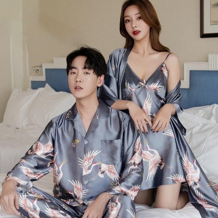 MOLY 섹시 실크 커플 잠옷 결혼선물 J1538
