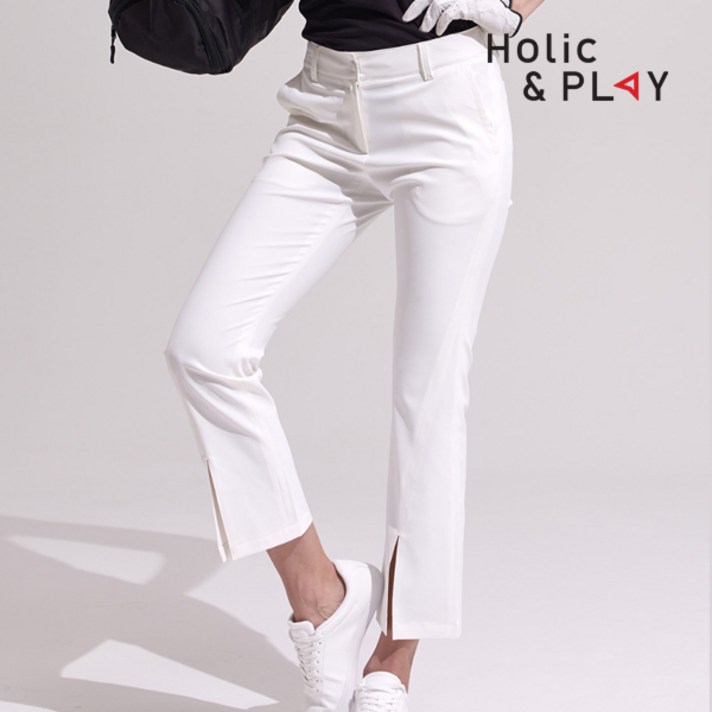 홀릭앤플레이 여성 부츠컷 트임 골프바지 HA2WPT001WH