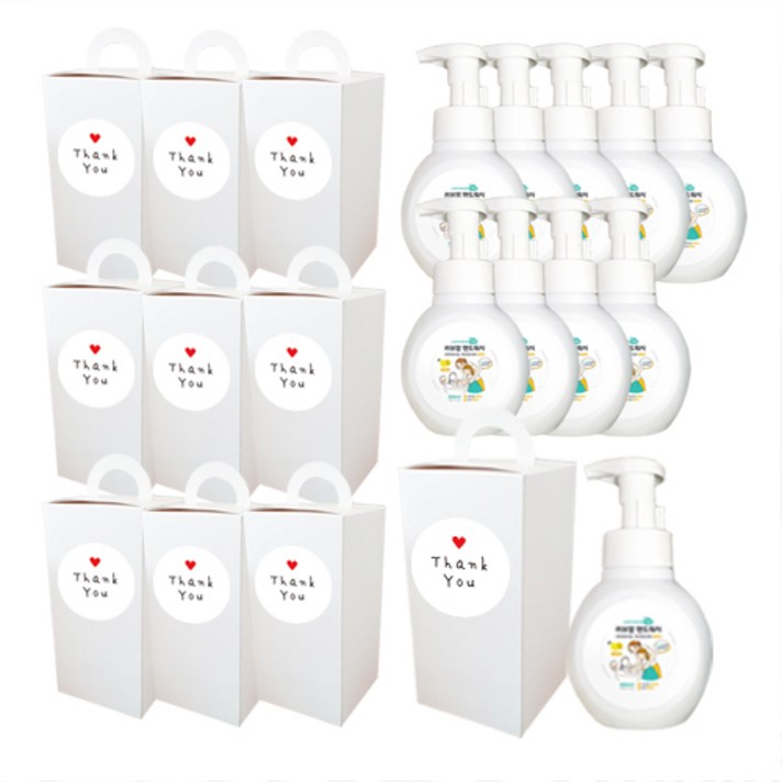 룰루데이 답례품 러브맘 거품형 핸드워시 손잡이상자 완포장 10개 묶음, 300ml