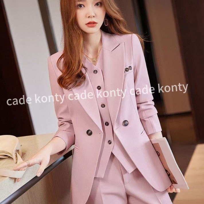 cade konty 여성 춘추 슬림 정장 베스트 쓰리피스 cade konty