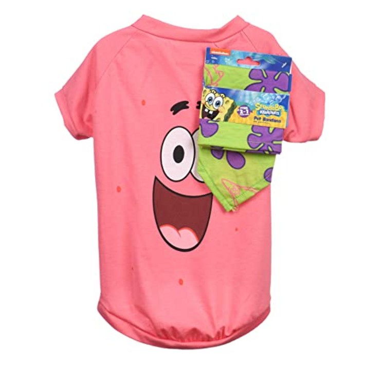 Sponge Bob Square T-shirt and Hood for Pet (Large Patrick), Large, Patrick