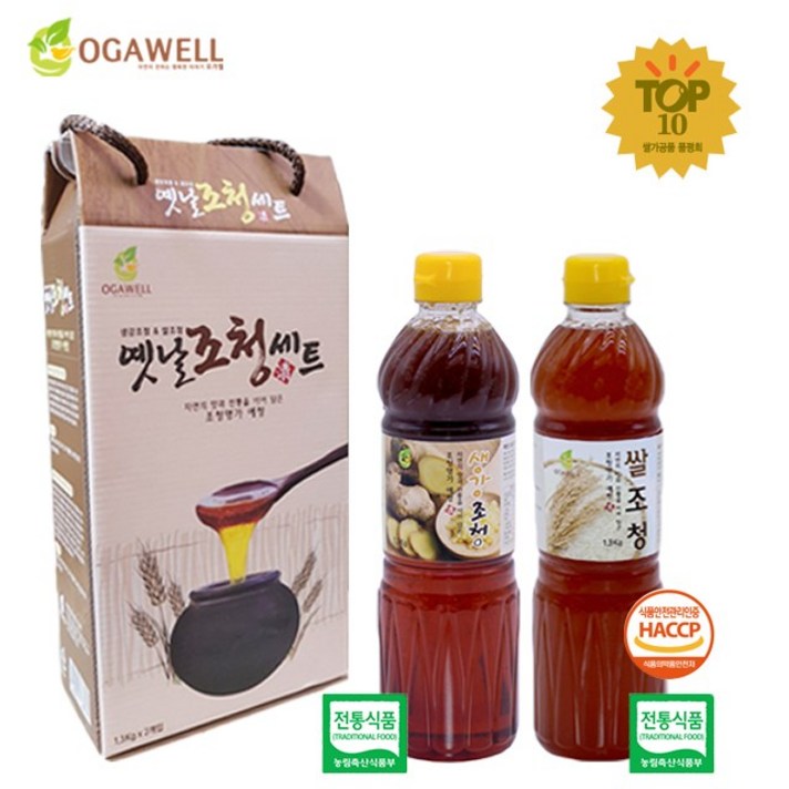 오가웰 예청 쌀조청1.25kg 1개+ 생강조청1.3kg 1개, 1개